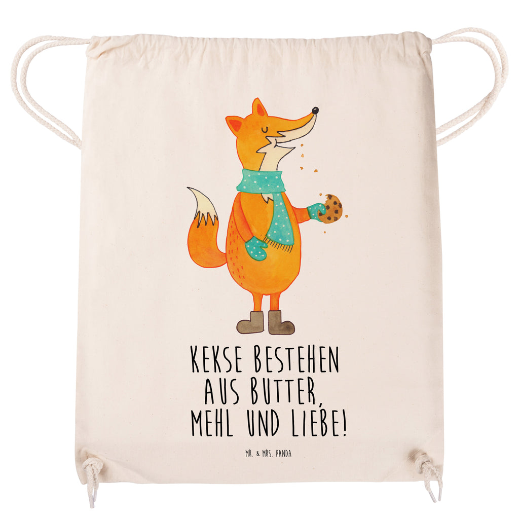 Sportbeutel Fuchs Keks Turnbeutel, Beutel, Sporttasche, Tasche, Stoffbeutel, Fuchs, Füchse, Backen Spruch, Kekse, Winter, Weihnachtszeit, Plätzchen, Liebe, Küche Deko