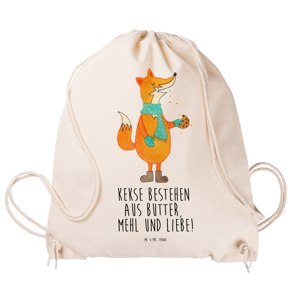 Sportbeutel Fuchs Keks Turnbeutel, Beutel, Sporttasche, Tasche, Stoffbeutel, Fuchs, Füchse, Backen Spruch, Kekse, Winter, Weihnachtszeit, Plätzchen, Liebe, Küche Deko