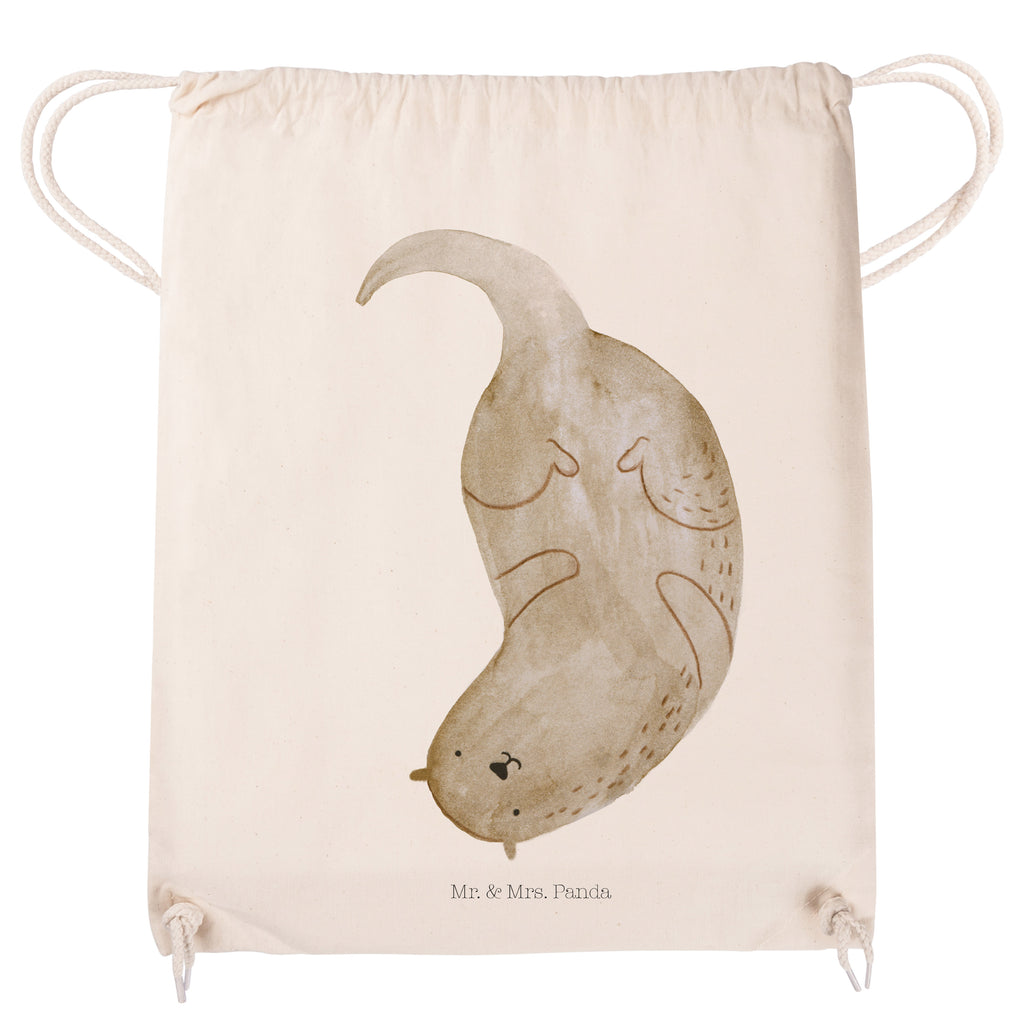 Sportbeutel Otter kopfüber Turnbeutel, Beutel, Sporttasche, Tasche, Stoffbeutel, Otter, Fischotter, Seeotter, Otter Seeotter See Otter