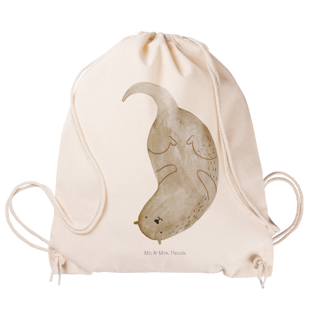 Sportbeutel Otter kopfüber Turnbeutel, Beutel, Sporttasche, Tasche, Stoffbeutel, Otter, Fischotter, Seeotter, Otter Seeotter See Otter