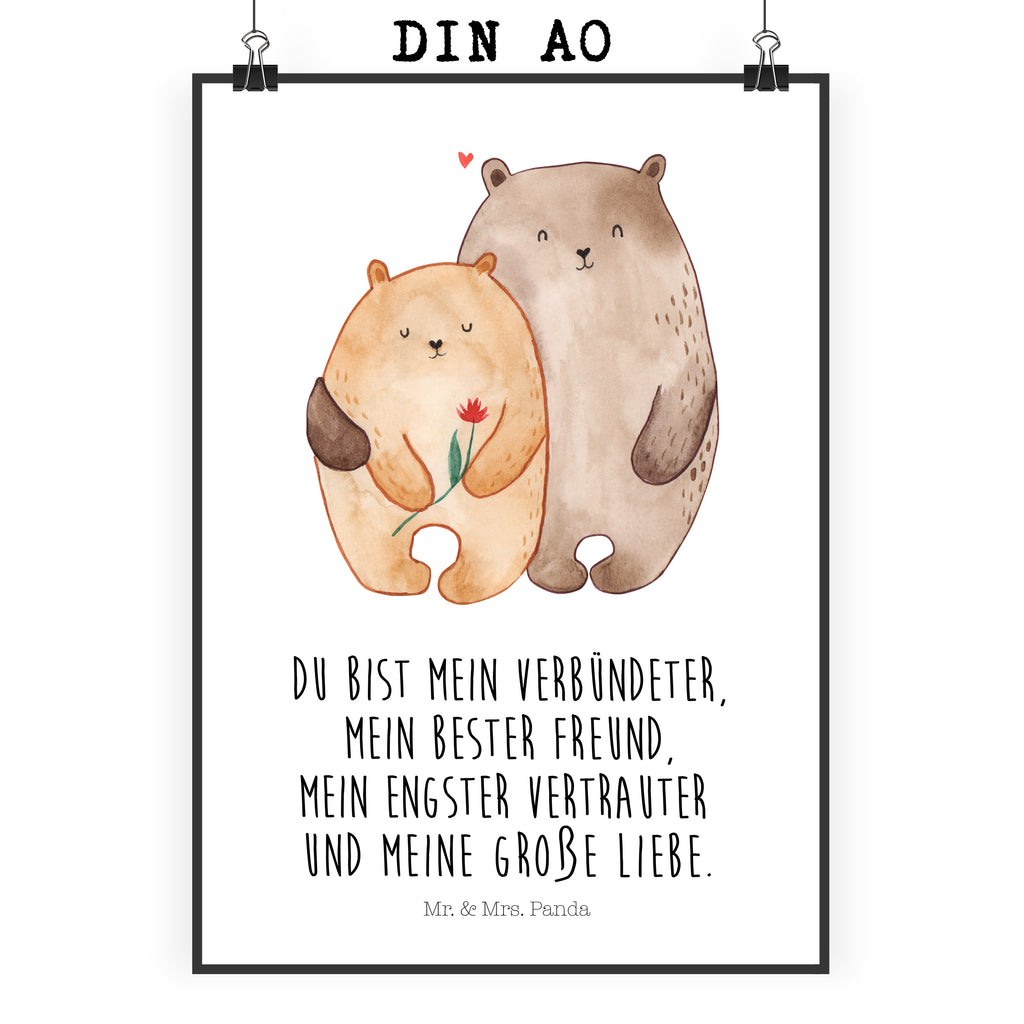 Poster Bären Liebe Poster, Wandposter, Bild, Wanddeko, Küchenposter, Kinderposter, Wanddeko Bild, Raumdekoration, Wanddekoration, Handgemaltes Poster, Mr. & Mrs. Panda Poster, Designposter, Kunstdruck, Posterdruck, Liebe, Partner, Freund, Freundin, Ehemann, Ehefrau, Heiraten, Verlobung, Heiratsantrag, Liebesgeschenk, Jahrestag, Hocheitstag, Verliebt, Verlobt, Verheiratet, Geschenk Freundin, Geschenk Freund, Liebesbeweis, Hochzeitstag, Geschenk Hochzeit, Bären, Bärchen, Bär