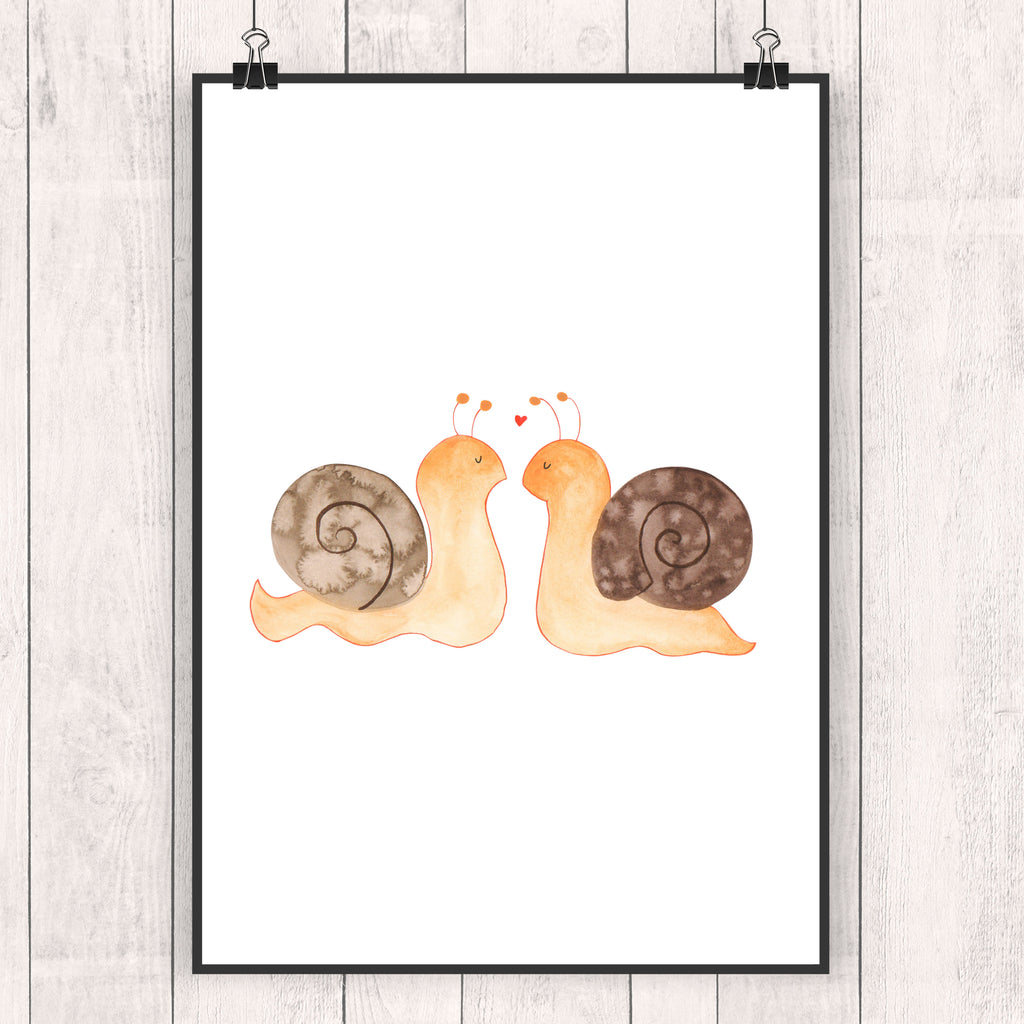 Poster Schnecken Liebe Poster, Wandposter, Bild, Wanddeko, Küchenposter, Kinderposter, Wanddeko Bild, Raumdekoration, Wanddekoration, Handgemaltes Poster, Mr. & Mrs. Panda Poster, Designposter, Kunstdruck, Posterdruck, Liebe, Partner, Freund, Freundin, Ehemann, Ehefrau, Heiraten, Verlobung, Heiratsantrag, Liebesgeschenk, Jahrestag, Hocheitstag
