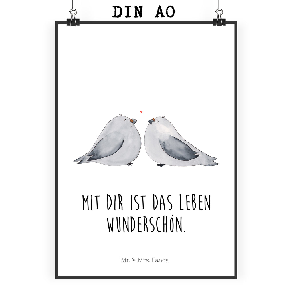 Poster Turteltauben Liebe Poster, Wandposter, Bild, Wanddeko, Küchenposter, Kinderposter, Wanddeko Bild, Raumdekoration, Wanddekoration, Handgemaltes Poster, Mr. & Mrs. Panda Poster, Designposter, Kunstdruck, Posterdruck, Liebe, Partner, Freund, Freundin, Ehemann, Ehefrau, Heiraten, Verlobung, Heiratsantrag, Liebesgeschenk, Jahrestag, Hocheitstag, Turteltauben, Turteltäubchen, Tauben, Verliebt, Verlobt, Verheiratet, Geschenk Freundin, Geschenk Freund, Liebesbeweis, Hochzeitstag, Geschenk Hochzeit