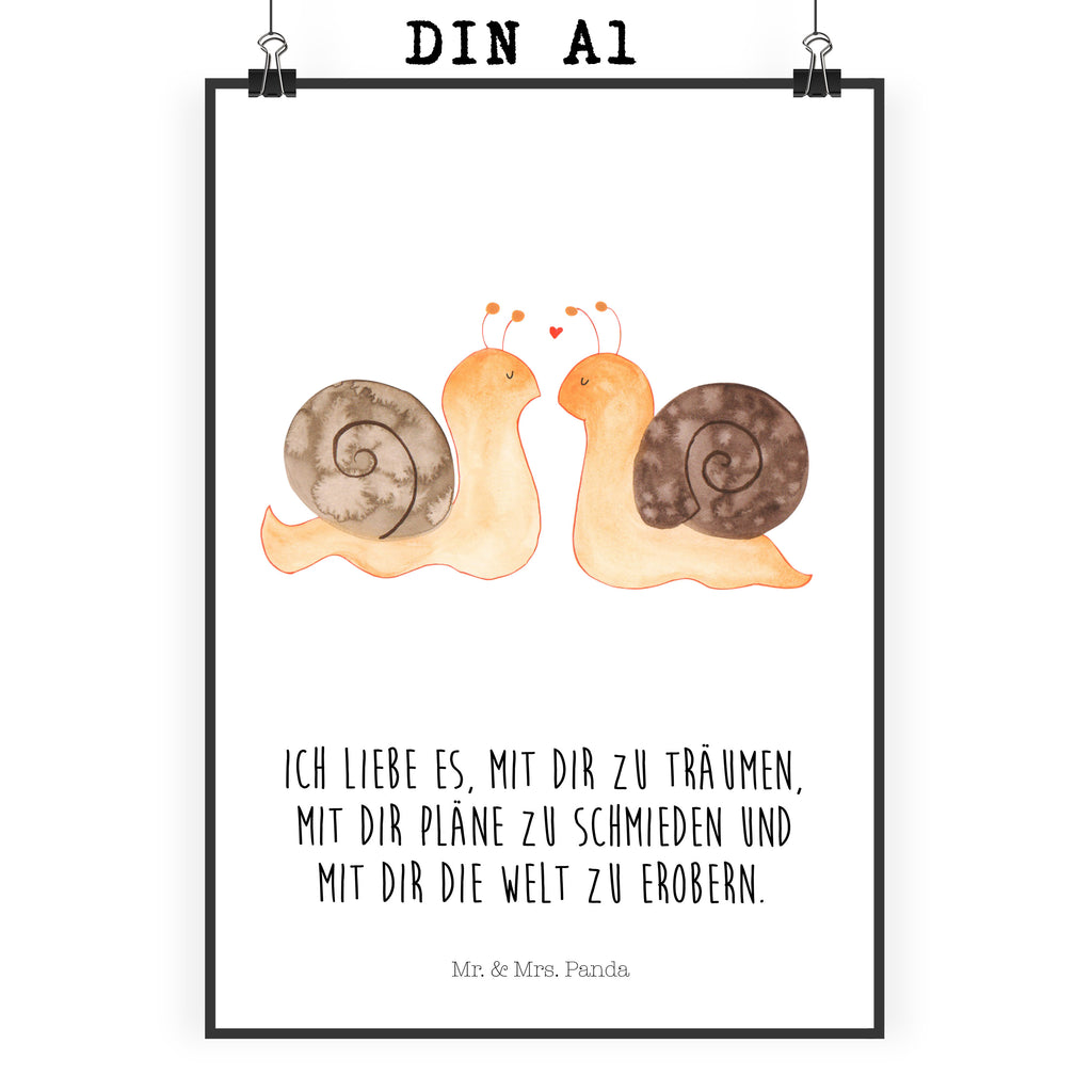 Poster Schnecken Liebe Poster, Wandposter, Bild, Wanddeko, Küchenposter, Kinderposter, Wanddeko Bild, Raumdekoration, Wanddekoration, Handgemaltes Poster, Mr. & Mrs. Panda Poster, Designposter, Kunstdruck, Posterdruck, Liebe, Partner, Freund, Freundin, Ehemann, Ehefrau, Heiraten, Verlobung, Heiratsantrag, Liebesgeschenk, Jahrestag, Hocheitstag