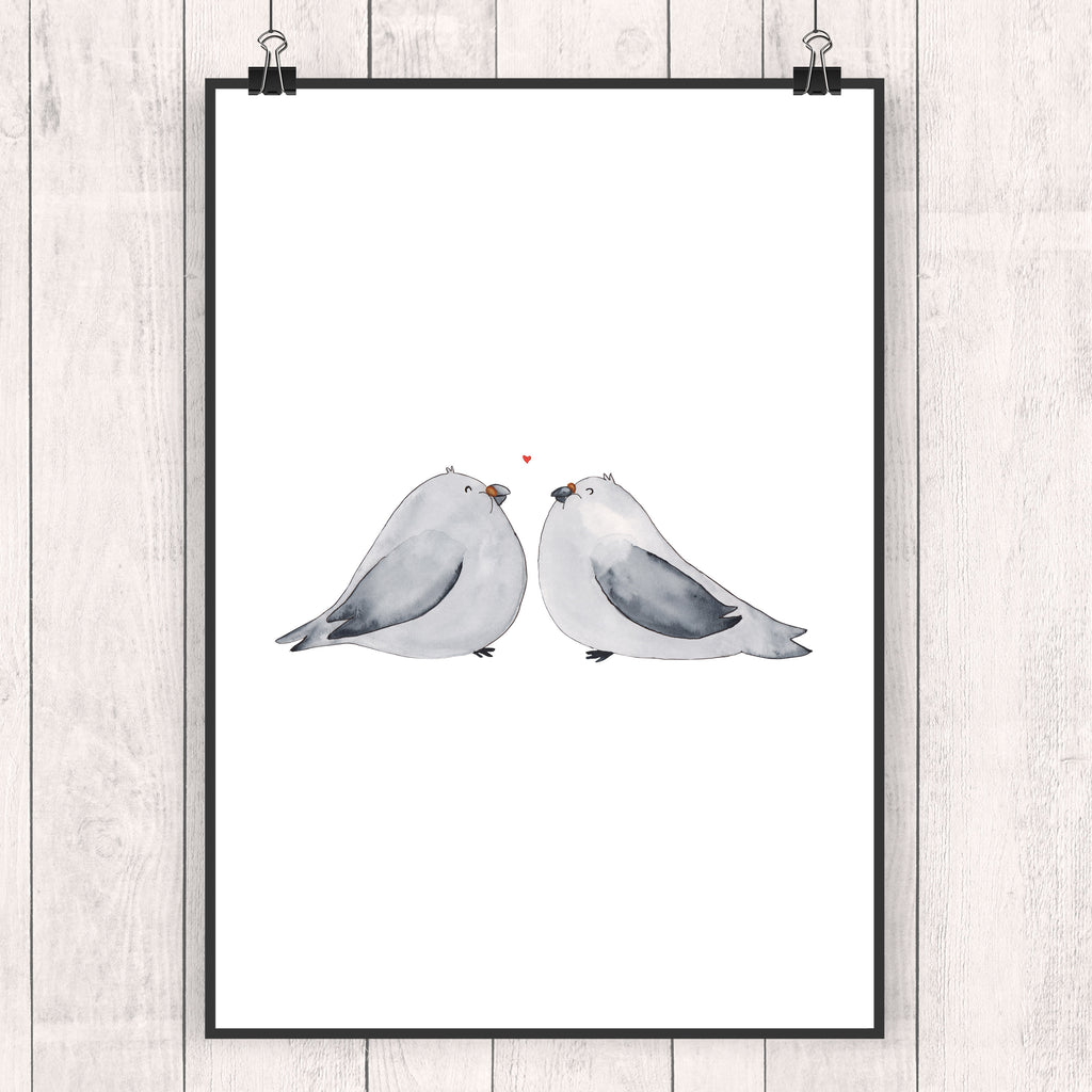 Poster Turteltauben Liebe Poster, Wandposter, Bild, Wanddeko, Küchenposter, Kinderposter, Wanddeko Bild, Raumdekoration, Wanddekoration, Handgemaltes Poster, Mr. & Mrs. Panda Poster, Designposter, Kunstdruck, Posterdruck, Liebe, Partner, Freund, Freundin, Ehemann, Ehefrau, Heiraten, Verlobung, Heiratsantrag, Liebesgeschenk, Jahrestag, Hocheitstag, Turteltauben, Turteltäubchen, Tauben, Verliebt, Verlobt, Verheiratet, Geschenk Freundin, Geschenk Freund, Liebesbeweis, Hochzeitstag, Geschenk Hochzeit