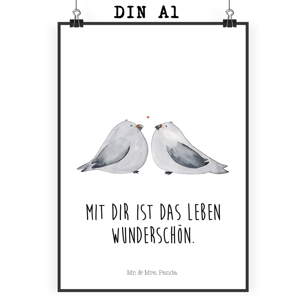 Poster Turteltauben Liebe Poster, Wandposter, Bild, Wanddeko, Küchenposter, Kinderposter, Wanddeko Bild, Raumdekoration, Wanddekoration, Handgemaltes Poster, Mr. & Mrs. Panda Poster, Designposter, Kunstdruck, Posterdruck, Liebe, Partner, Freund, Freundin, Ehemann, Ehefrau, Heiraten, Verlobung, Heiratsantrag, Liebesgeschenk, Jahrestag, Hocheitstag, Turteltauben, Turteltäubchen, Tauben, Verliebt, Verlobt, Verheiratet, Geschenk Freundin, Geschenk Freund, Liebesbeweis, Hochzeitstag, Geschenk Hochzeit