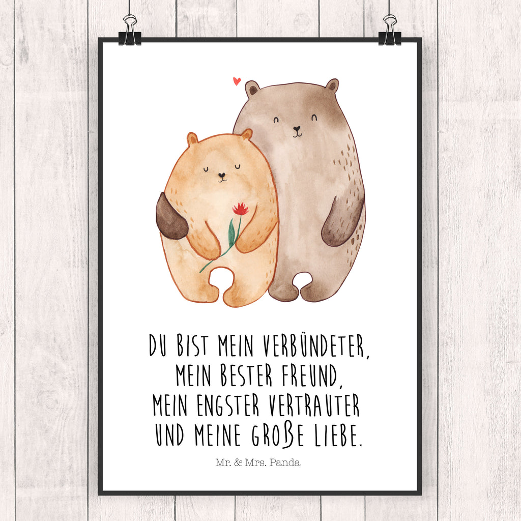 Poster Bären Liebe Poster, Wandposter, Bild, Wanddeko, Küchenposter, Kinderposter, Wanddeko Bild, Raumdekoration, Wanddekoration, Handgemaltes Poster, Mr. & Mrs. Panda Poster, Designposter, Kunstdruck, Posterdruck, Liebe, Partner, Freund, Freundin, Ehemann, Ehefrau, Heiraten, Verlobung, Heiratsantrag, Liebesgeschenk, Jahrestag, Hocheitstag, Verliebt, Verlobt, Verheiratet, Geschenk Freundin, Geschenk Freund, Liebesbeweis, Hochzeitstag, Geschenk Hochzeit, Bären, Bärchen, Bär