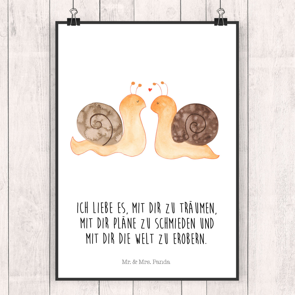 Poster Schnecken Liebe Poster, Wandposter, Bild, Wanddeko, Küchenposter, Kinderposter, Wanddeko Bild, Raumdekoration, Wanddekoration, Handgemaltes Poster, Mr. & Mrs. Panda Poster, Designposter, Kunstdruck, Posterdruck, Liebe, Partner, Freund, Freundin, Ehemann, Ehefrau, Heiraten, Verlobung, Heiratsantrag, Liebesgeschenk, Jahrestag, Hocheitstag