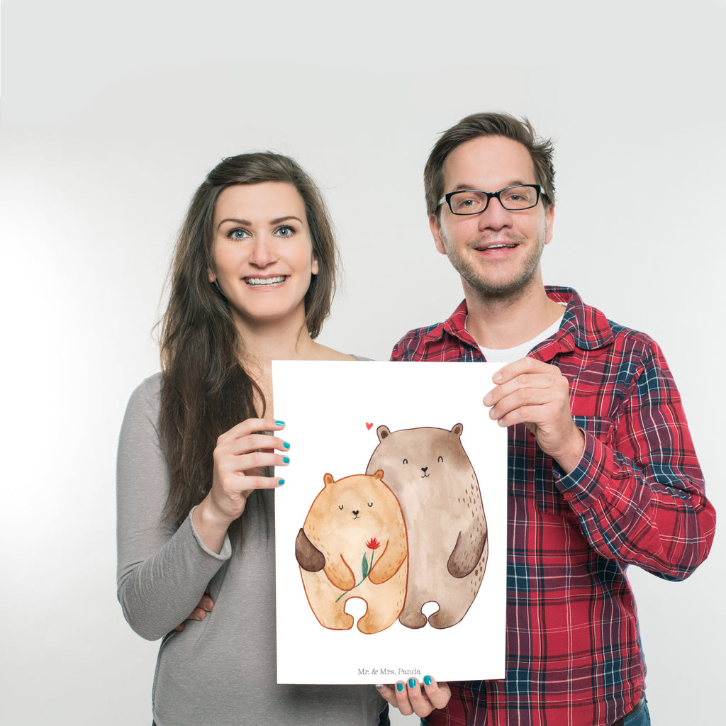 Poster Bären Liebe Poster, Wandposter, Bild, Wanddeko, Küchenposter, Kinderposter, Wanddeko Bild, Raumdekoration, Wanddekoration, Handgemaltes Poster, Mr. & Mrs. Panda Poster, Designposter, Kunstdruck, Posterdruck, Liebe, Partner, Freund, Freundin, Ehemann, Ehefrau, Heiraten, Verlobung, Heiratsantrag, Liebesgeschenk, Jahrestag, Hocheitstag, Verliebt, Verlobt, Verheiratet, Geschenk Freundin, Geschenk Freund, Liebesbeweis, Hochzeitstag, Geschenk Hochzeit, Bären, Bärchen, Bär