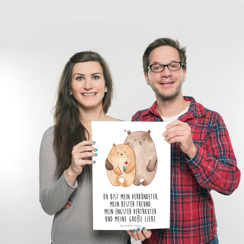Poster Bären Liebe Poster, Wandposter, Bild, Wanddeko, Küchenposter, Kinderposter, Wanddeko Bild, Raumdekoration, Wanddekoration, Handgemaltes Poster, Mr. & Mrs. Panda Poster, Designposter, Kunstdruck, Posterdruck, Liebe, Partner, Freund, Freundin, Ehemann, Ehefrau, Heiraten, Verlobung, Heiratsantrag, Liebesgeschenk, Jahrestag, Hocheitstag, Verliebt, Verlobt, Verheiratet, Geschenk Freundin, Geschenk Freund, Liebesbeweis, Hochzeitstag, Geschenk Hochzeit, Bären, Bärchen, Bär