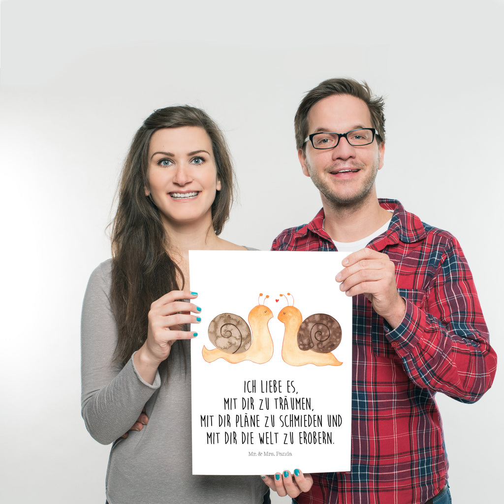 Poster Schnecken Liebe Poster, Wandposter, Bild, Wanddeko, Küchenposter, Kinderposter, Wanddeko Bild, Raumdekoration, Wanddekoration, Handgemaltes Poster, Mr. & Mrs. Panda Poster, Designposter, Kunstdruck, Posterdruck, Liebe, Partner, Freund, Freundin, Ehemann, Ehefrau, Heiraten, Verlobung, Heiratsantrag, Liebesgeschenk, Jahrestag, Hocheitstag