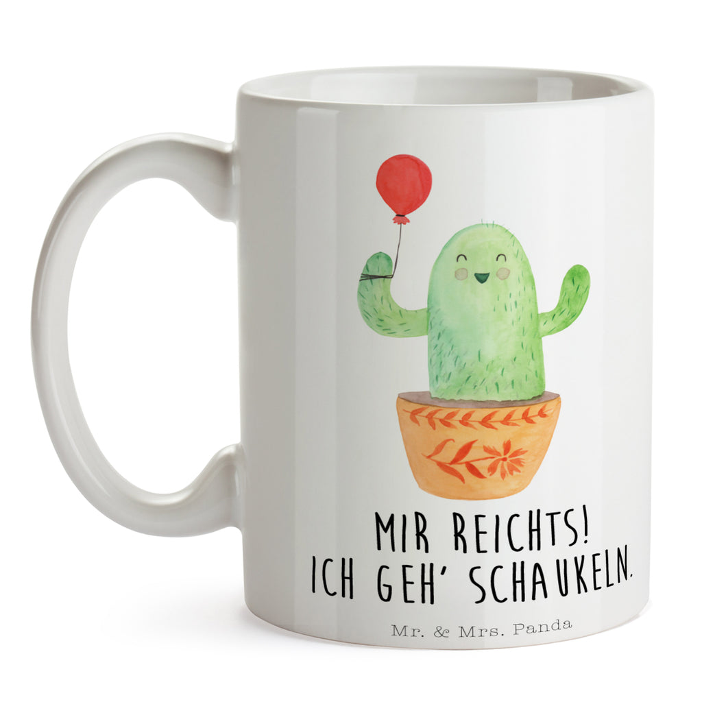 Tasse Kaktus Luftballon Kaktus, Kakteen, Luftballon, Neustart, Freude, Büro, Stress, Büroalltag, Freundin, Freund, Ausbildung, Prüfung, Becher, Kaffeetasse, Kaffeebecher, Tee, Frühstück, Büro  Kaktus, Kakteen