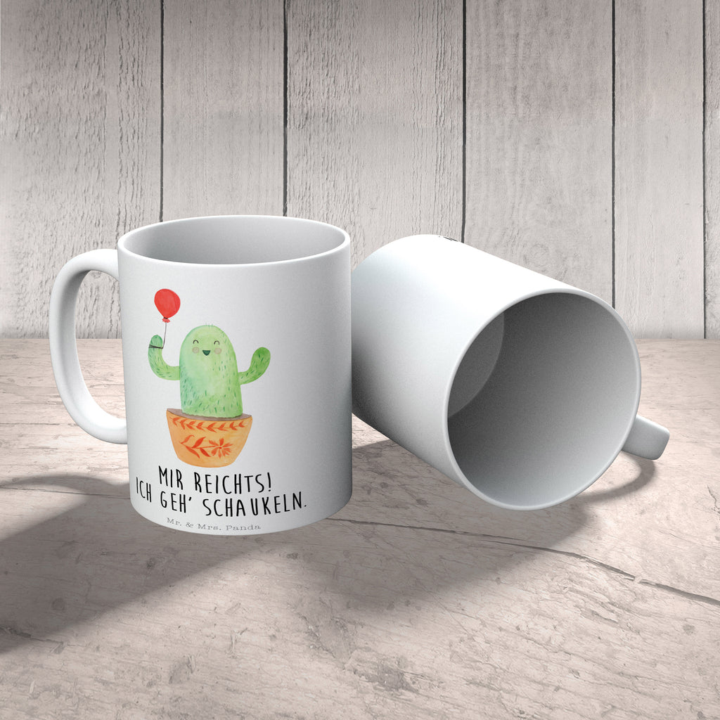 Tasse Kaktus Luftballon Kaktus, Kakteen, Luftballon, Neustart, Freude, Büro, Stress, Büroalltag, Freundin, Freund, Ausbildung, Prüfung, Becher, Kaffeetasse, Kaffeebecher, Tee, Frühstück, Büro  Kaktus, Kakteen