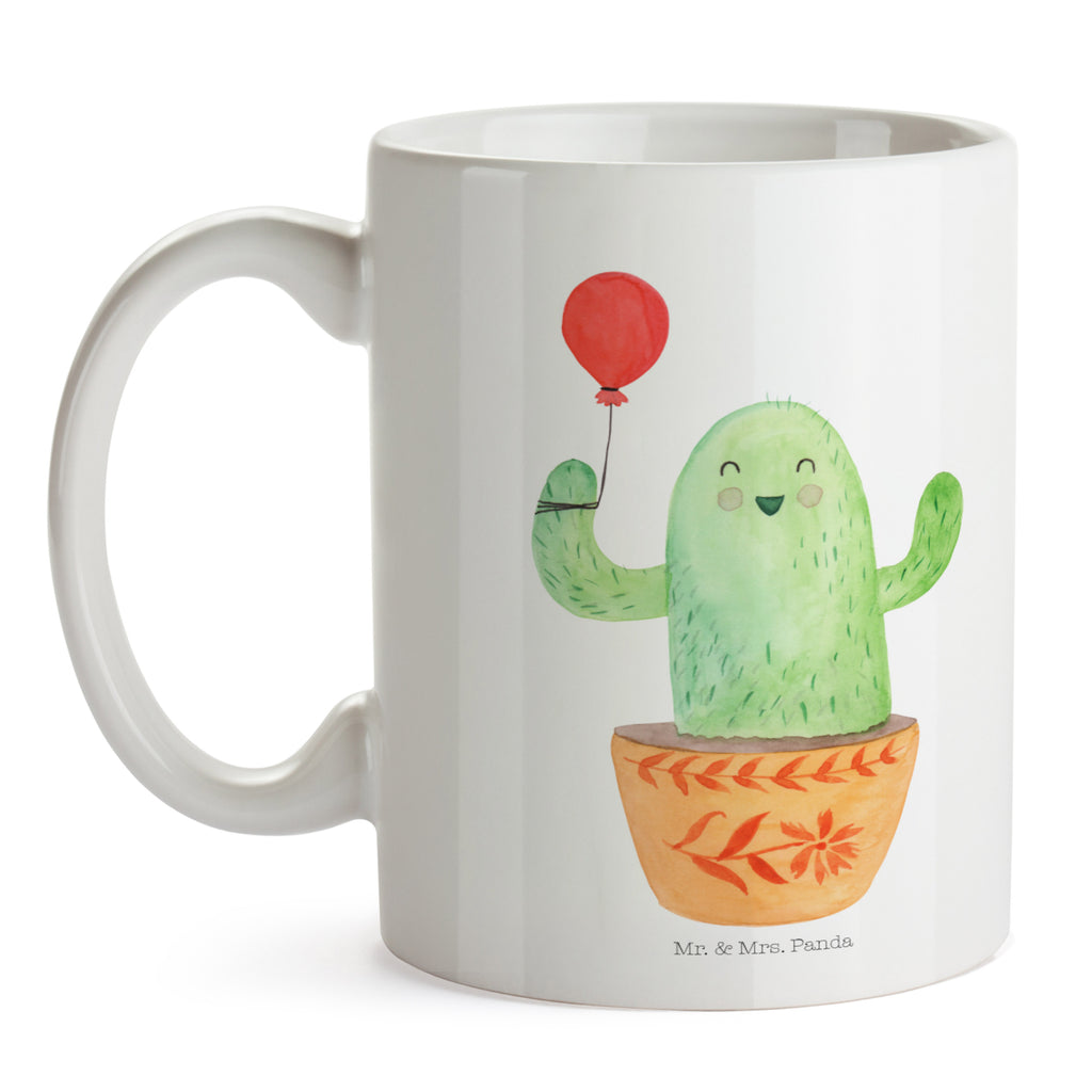 Tasse Kaktus Luftballon Kaktus, Kakteen, Luftballon, Neustart, Freude, Büro, Stress, Büroalltag, Freundin, Freund, Ausbildung, Prüfung, Becher, Kaffeetasse, Kaffeebecher, Tee, Frühstück, Büro  Kaktus, Kakteen