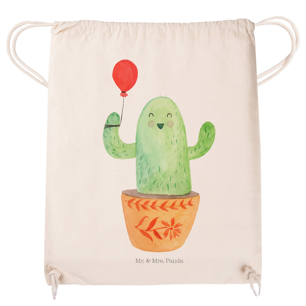 Sportbeutel Kaktus Luftballon Turnbeutel, Beutel, Sporttasche, Tasche, Stoffbeutel, Kaktus, Kakteen, Luftballon, Neustart, Freude, Büro, Stress, Büroalltag, Freundin, Freund, Ausbildung, Prüfung