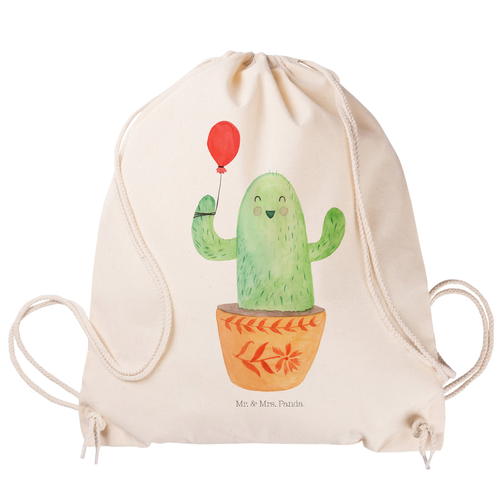 Sportbeutel Kaktus Luftballon Turnbeutel, Beutel, Sporttasche, Tasche, Stoffbeutel, Kaktus, Kakteen, Luftballon, Neustart, Freude, Büro, Stress, Büroalltag, Freundin, Freund, Ausbildung, Prüfung