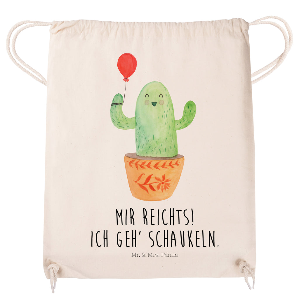 Sportbeutel Kaktus Luftballon Turnbeutel, Beutel, Sporttasche, Tasche, Stoffbeutel, Kaktus, Kakteen, Luftballon, Neustart, Freude, Büro, Stress, Büroalltag, Freundin, Freund, Ausbildung, Prüfung