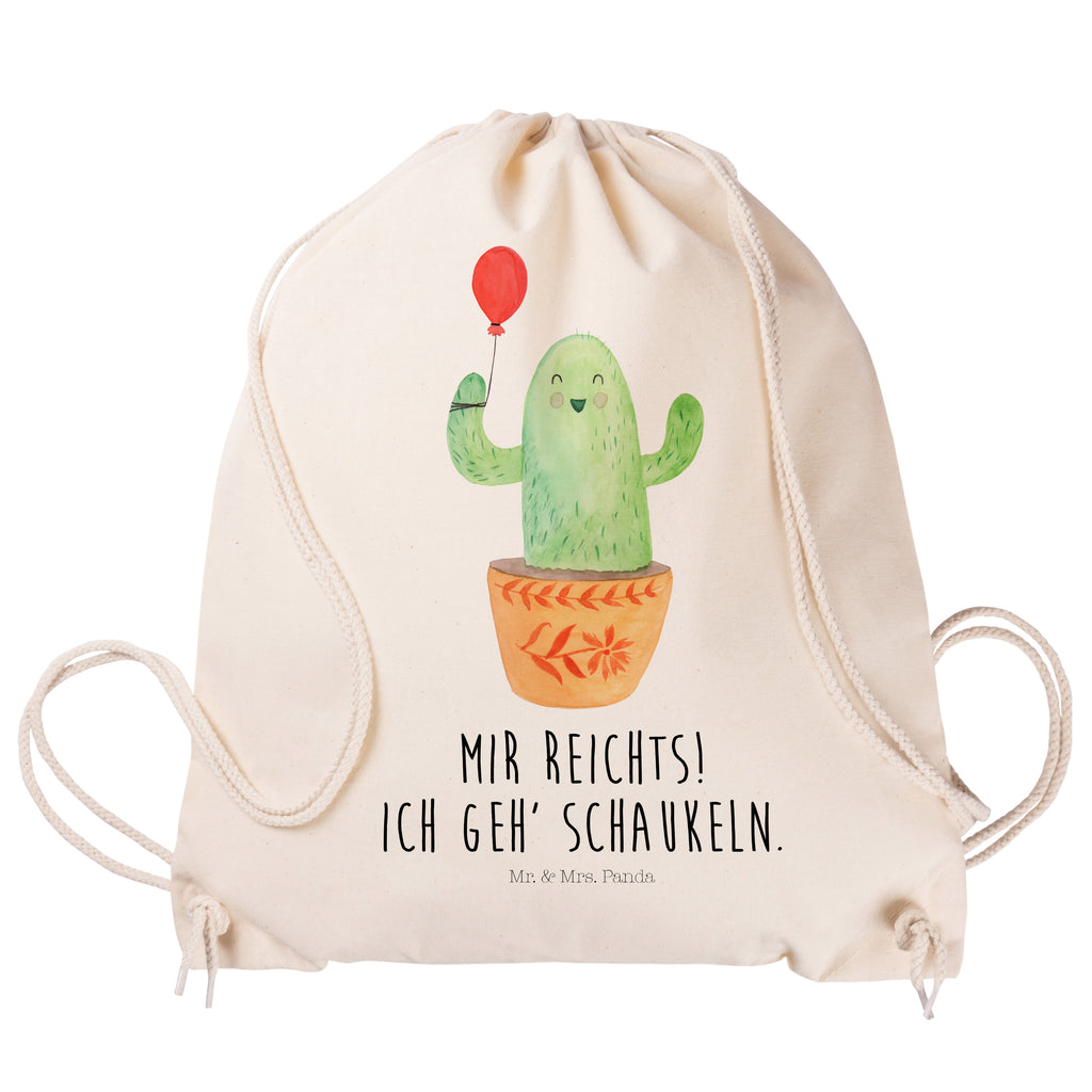Sportbeutel Kaktus Luftballon Turnbeutel, Beutel, Sporttasche, Tasche, Stoffbeutel, Kaktus, Kakteen, Luftballon, Neustart, Freude, Büro, Stress, Büroalltag, Freundin, Freund, Ausbildung, Prüfung