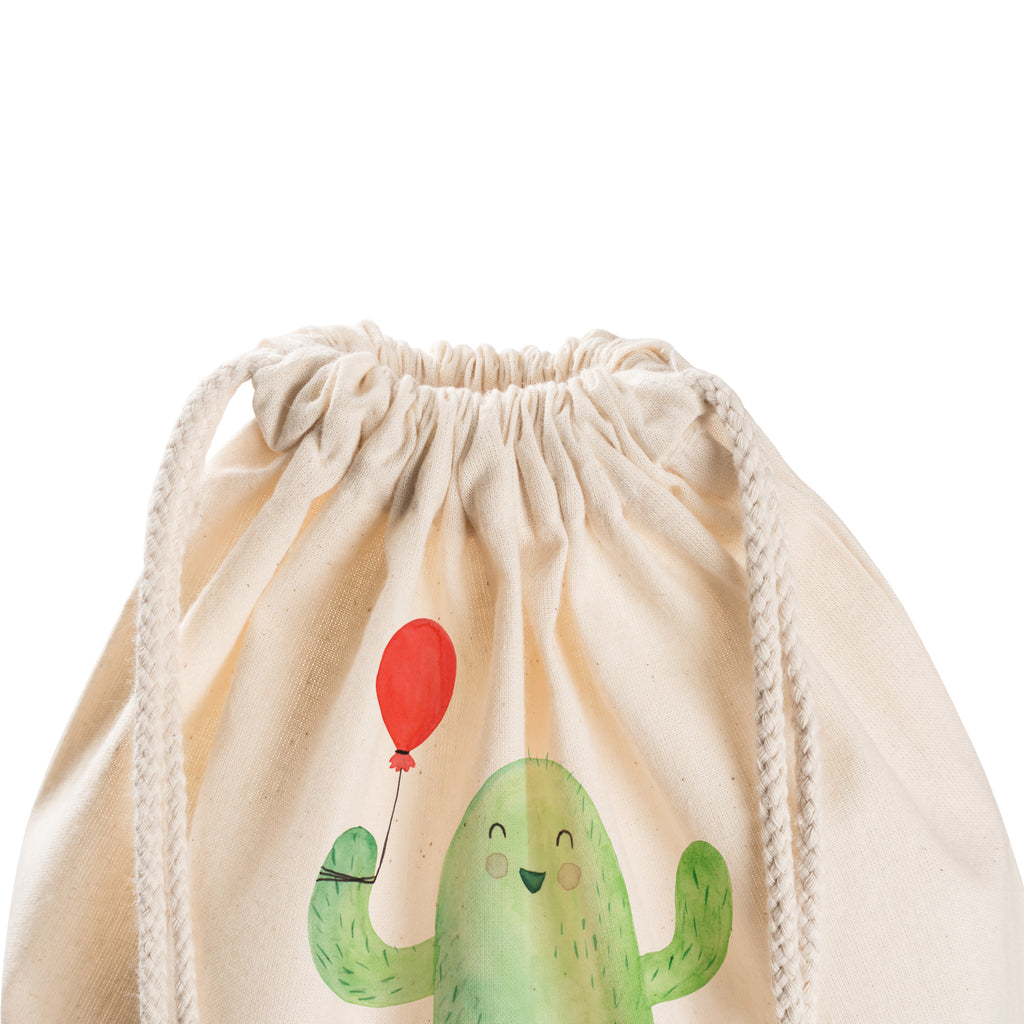 Sportbeutel Kaktus Luftballon Turnbeutel, Beutel, Sporttasche, Tasche, Stoffbeutel, Kaktus, Kakteen, Luftballon, Neustart, Freude, Büro, Stress, Büroalltag, Freundin, Freund, Ausbildung, Prüfung