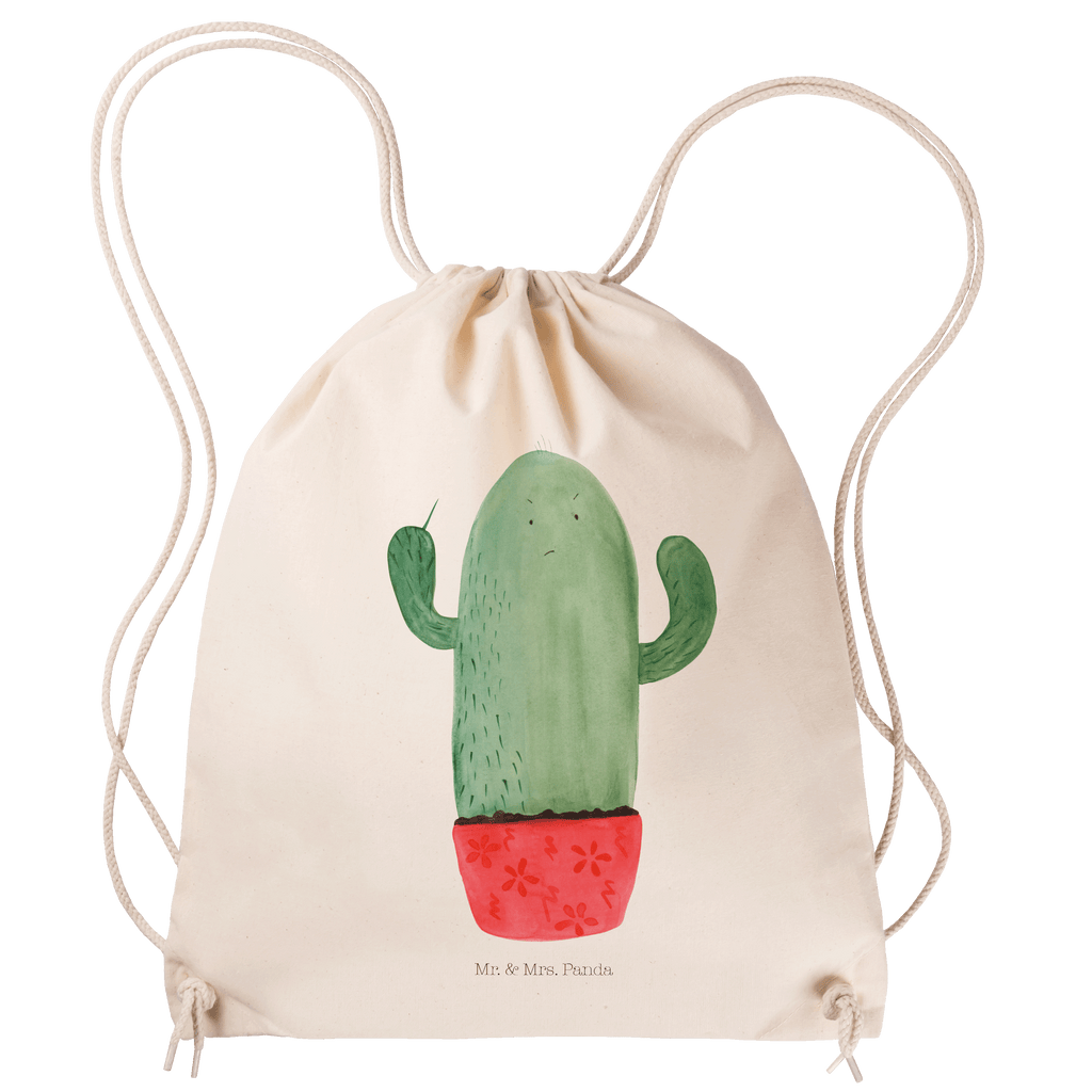 Sportbeutel Kaktus wütend Turnbeutel, Beutel, Sporttasche, Tasche, Stoffbeutel, Kaktus, Kakteen, ärgern, Büro, Schule, Büroalltag, Chefin, Kollege, Kollegin, wütend