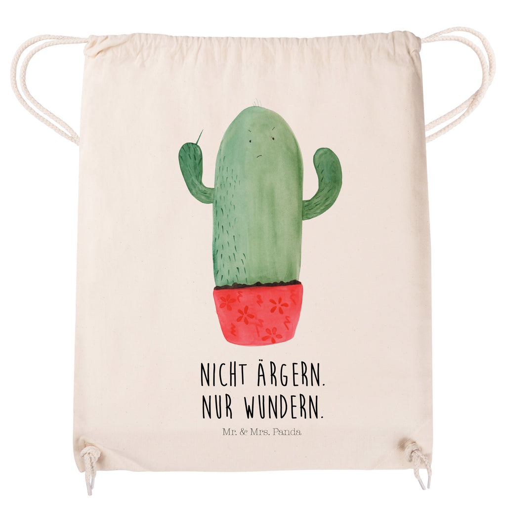Sportbeutel Kaktus wütend Turnbeutel, Beutel, Sporttasche, Tasche, Stoffbeutel, Kaktus, Kakteen, ärgern, Büro, Schule, Büroalltag, Chefin, Kollege, Kollegin, wütend