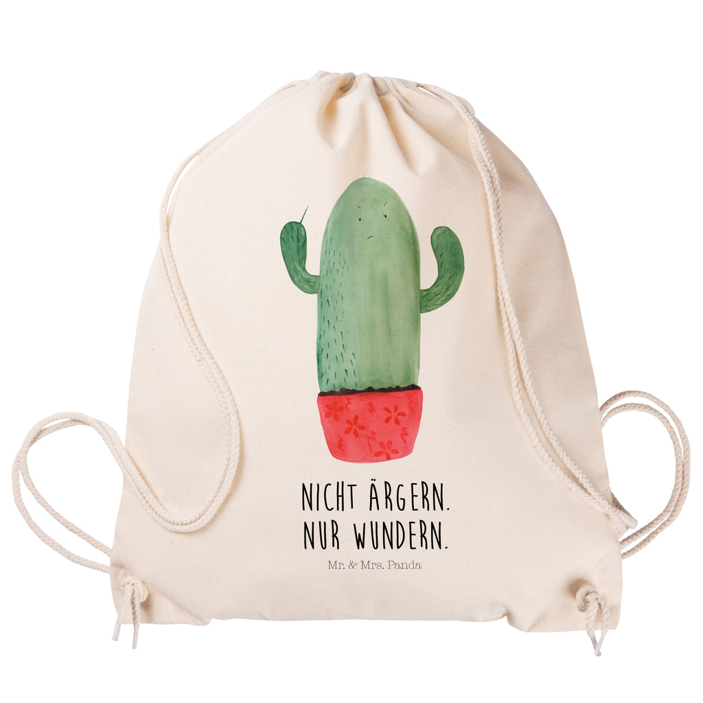 Sportbeutel Kaktus wütend Turnbeutel, Beutel, Sporttasche, Tasche, Stoffbeutel, Kaktus, Kakteen, ärgern, Büro, Schule, Büroalltag, Chefin, Kollege, Kollegin, wütend