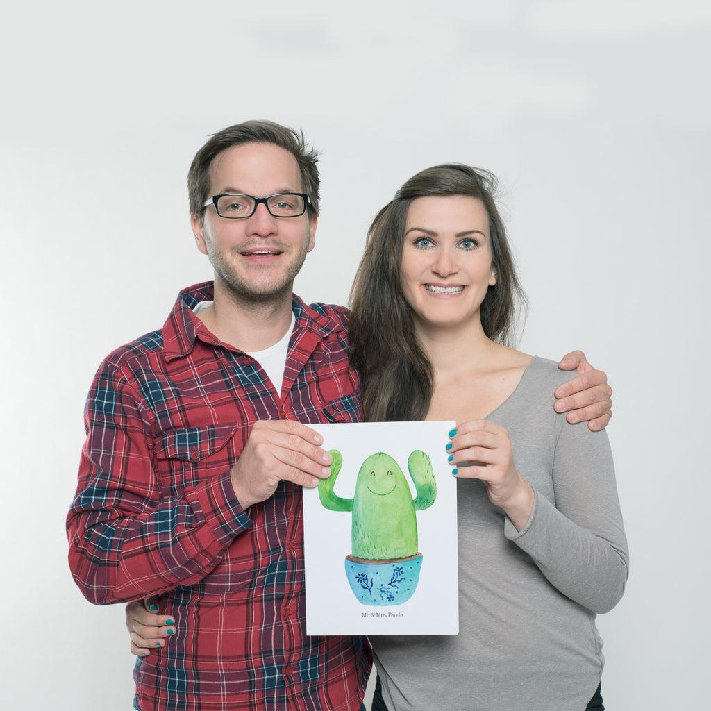 Poster Kaktus Happy Poster, Wandposter, Bild, Wanddeko, Küchenposter, Kinderposter, Wanddeko Bild, Raumdekoration, Wanddekoration, Handgemaltes Poster, Mr. & Mrs. Panda Poster, Designposter, Kunstdruck, Posterdruck, Kaktus, Kakteen, Motivation, Spruch, lustig, Kindersicherung, Neustart, Büro, Büroalltag, Kollege, Kollegin, Freundin, Mutter, Familie, Ausbildung