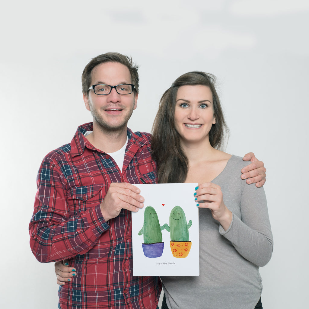 Poster Kaktus Liebe Poster, Wandposter, Bild, Wanddeko, Küchenposter, Kinderposter, Wanddeko Bild, Raumdekoration, Wanddekoration, Handgemaltes Poster, Mr. & Mrs. Panda Poster, Designposter, Kunstdruck, Posterdruck, Kaktus, Kakteen, Liebe, Liebesbeweis, Liebesbotschaft, Liebesnachricht, Love, Kaktusliebe, Paar, Pärchen, Trennung, Streit, Versöhnung, Freundschaft, Verlobung, Hochzeit