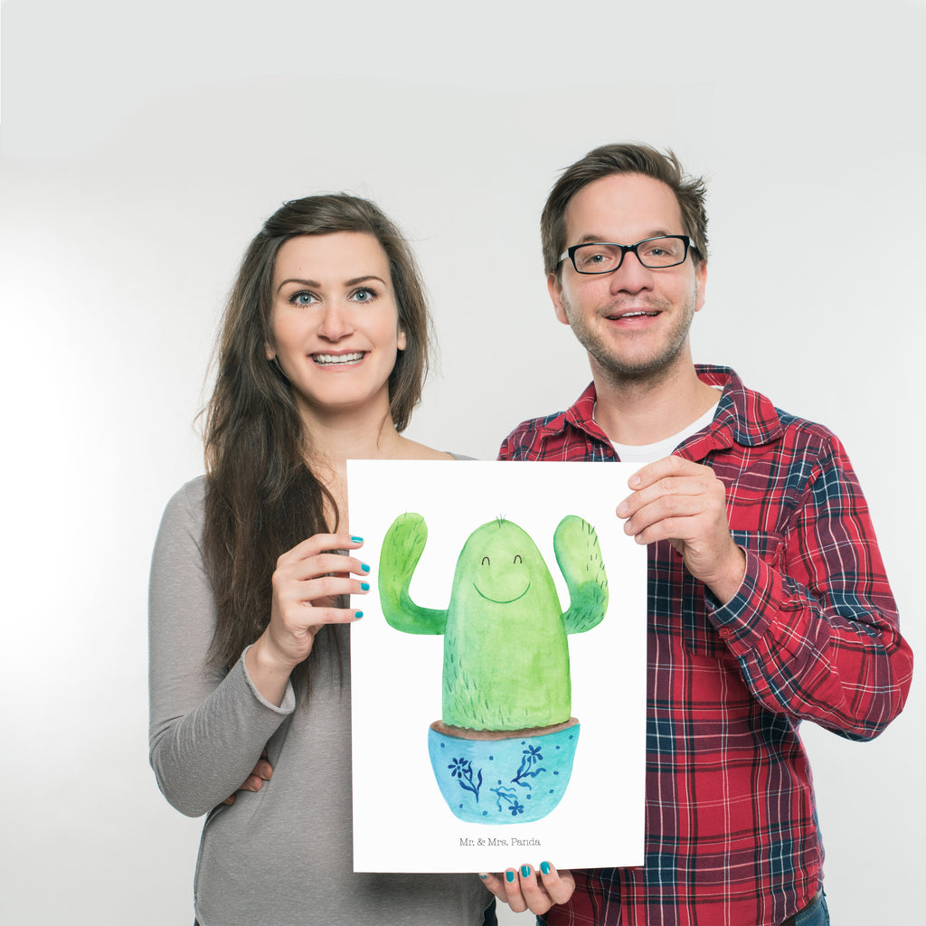 Poster Kaktus Happy Poster, Wandposter, Bild, Wanddeko, Küchenposter, Kinderposter, Wanddeko Bild, Raumdekoration, Wanddekoration, Handgemaltes Poster, Mr. & Mrs. Panda Poster, Designposter, Kunstdruck, Posterdruck, Kaktus, Kakteen, Motivation, Spruch, lustig, Kindersicherung, Neustart, Büro, Büroalltag, Kollege, Kollegin, Freundin, Mutter, Familie, Ausbildung
