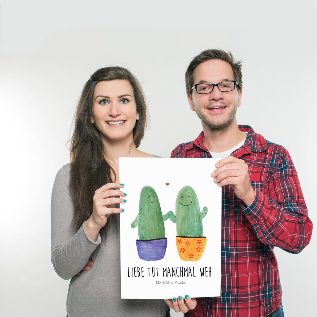 Poster Kaktus Liebe Poster, Wandposter, Bild, Wanddeko, Küchenposter, Kinderposter, Wanddeko Bild, Raumdekoration, Wanddekoration, Handgemaltes Poster, Mr. & Mrs. Panda Poster, Designposter, Kunstdruck, Posterdruck, Kaktus, Kakteen, Liebe, Liebesbeweis, Liebesbotschaft, Liebesnachricht, Love, Kaktusliebe, Paar, Pärchen, Trennung, Streit, Versöhnung, Freundschaft, Verlobung, Hochzeit