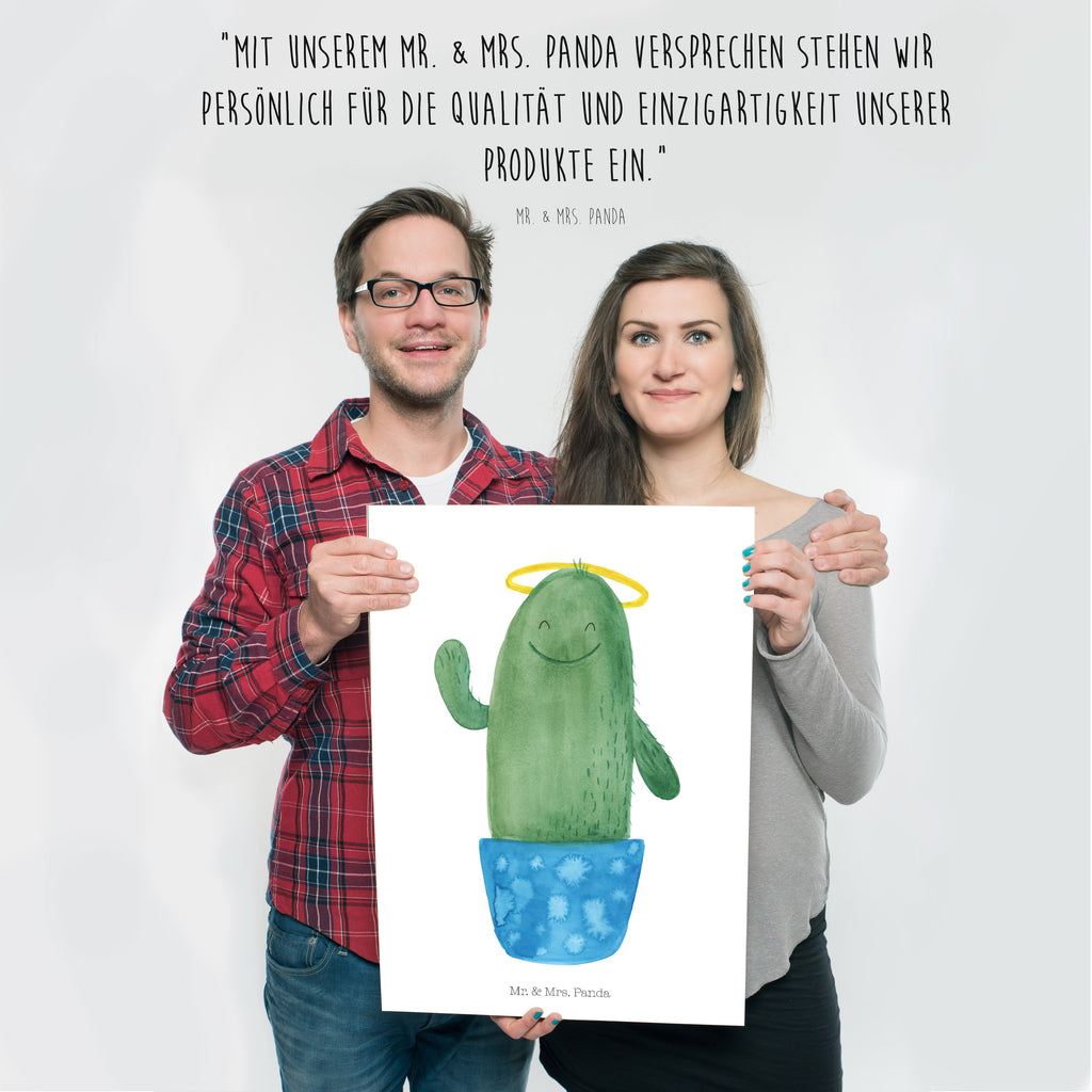 Poster Kaktus Heilig Poster, Wandposter, Bild, Wanddeko, Küchenposter, Kinderposter, Wanddeko Bild, Raumdekoration, Wanddekoration, Handgemaltes Poster, Mr. & Mrs. Panda Poster, Designposter, Kunstdruck, Posterdruck, Kaktus, Kakteen, frech, lustig, Kind, Eltern, Familie, Bruder, Schwester, Schwestern, Freundin, Heiligenschein
