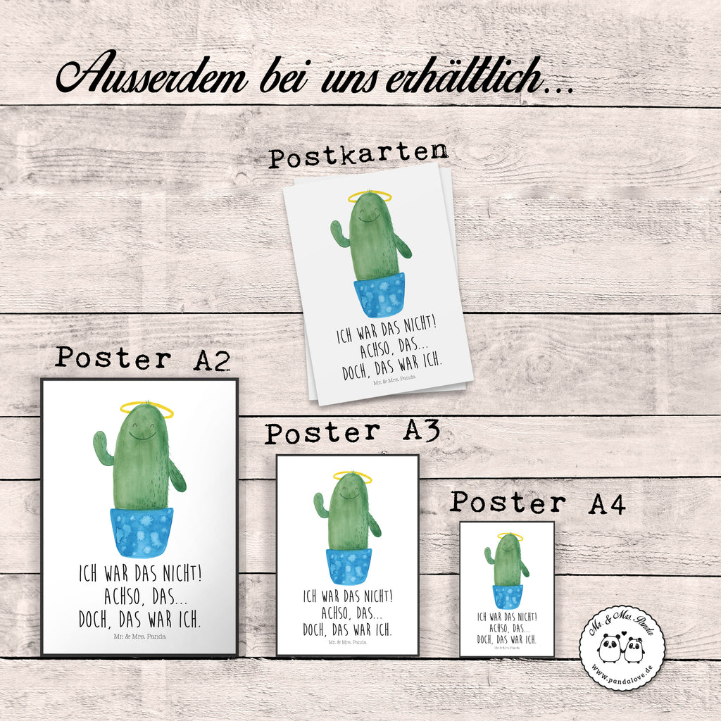 Poster Kaktus Heilig Poster, Wandposter, Bild, Wanddeko, Küchenposter, Kinderposter, Wanddeko Bild, Raumdekoration, Wanddekoration, Handgemaltes Poster, Mr. & Mrs. Panda Poster, Designposter, Kunstdruck, Posterdruck, Kaktus, Kakteen, frech, lustig, Kind, Eltern, Familie, Bruder, Schwester, Schwestern, Freundin, Heiligenschein
