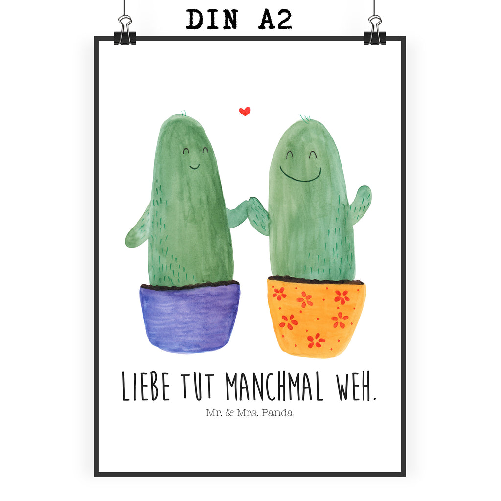 Poster Kaktus Liebe Poster, Wandposter, Bild, Wanddeko, Küchenposter, Kinderposter, Wanddeko Bild, Raumdekoration, Wanddekoration, Handgemaltes Poster, Mr. & Mrs. Panda Poster, Designposter, Kunstdruck, Posterdruck, Kaktus, Kakteen, Liebe, Liebesbeweis, Liebesbotschaft, Liebesnachricht, Love, Kaktusliebe, Paar, Pärchen, Trennung, Streit, Versöhnung, Freundschaft, Verlobung, Hochzeit