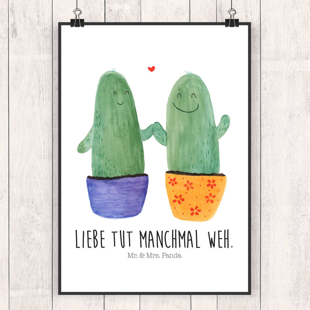Poster Kaktus Liebe Poster, Wandposter, Bild, Wanddeko, Küchenposter, Kinderposter, Wanddeko Bild, Raumdekoration, Wanddekoration, Handgemaltes Poster, Mr. & Mrs. Panda Poster, Designposter, Kunstdruck, Posterdruck, Kaktus, Kakteen, Liebe, Liebesbeweis, Liebesbotschaft, Liebesnachricht, Love, Kaktusliebe, Paar, Pärchen, Trennung, Streit, Versöhnung, Freundschaft, Verlobung, Hochzeit