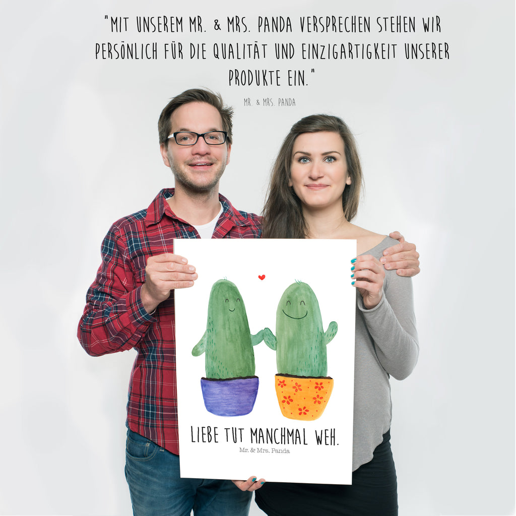 Poster Kaktus Liebe Poster, Wandposter, Bild, Wanddeko, Küchenposter, Kinderposter, Wanddeko Bild, Raumdekoration, Wanddekoration, Handgemaltes Poster, Mr. & Mrs. Panda Poster, Designposter, Kunstdruck, Posterdruck, Kaktus, Kakteen, Liebe, Liebesbeweis, Liebesbotschaft, Liebesnachricht, Love, Kaktusliebe, Paar, Pärchen, Trennung, Streit, Versöhnung, Freundschaft, Verlobung, Hochzeit