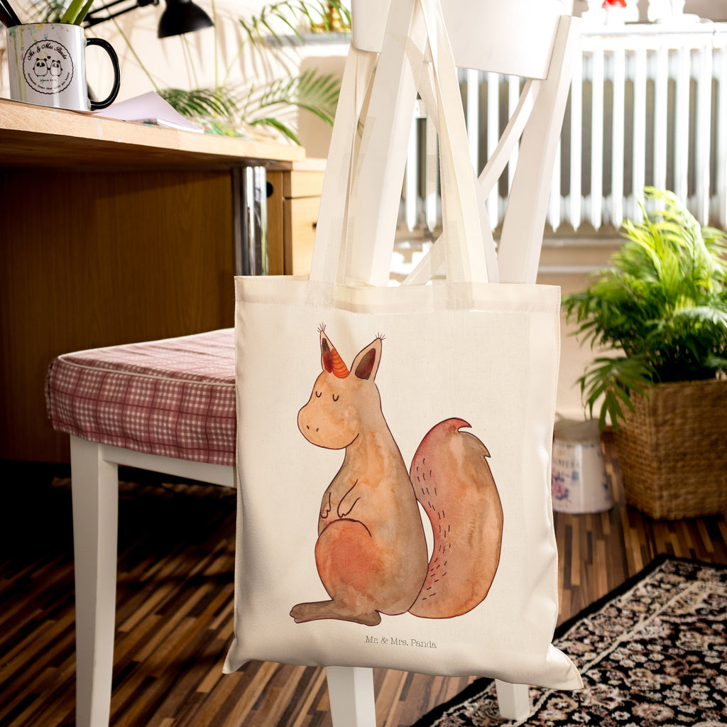 Tragetasche Einhörnchen Glaube Beuteltasche, Beutel, Einkaufstasche, Jutebeutel, Stoffbeutel, Einhorn, Einhörner, Einhorn Deko, Pegasus, Unicorn, Einhörnchen, Eichhörnchen, Eichhorn