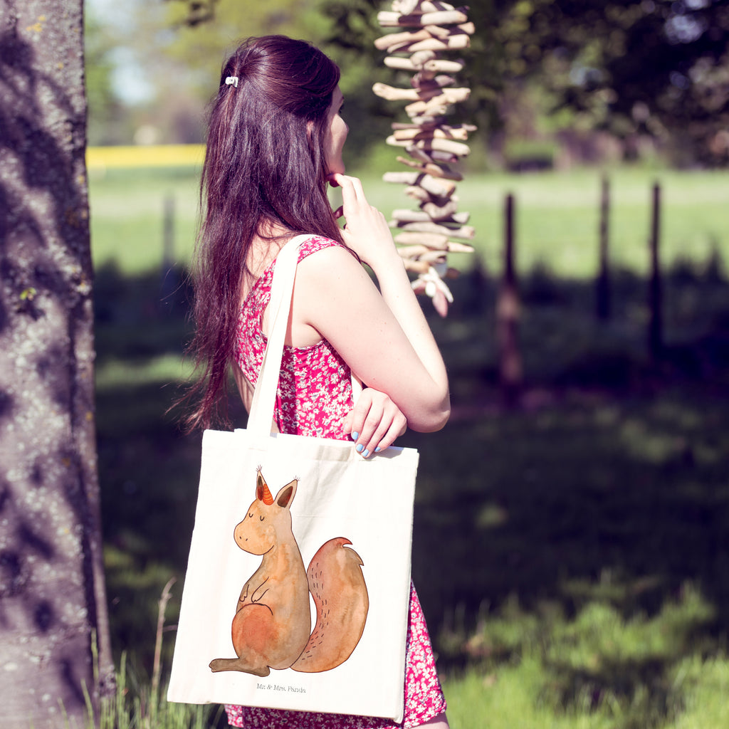 Tragetasche Einhörnchen Glaube Beuteltasche, Beutel, Einkaufstasche, Jutebeutel, Stoffbeutel, Einhorn, Einhörner, Einhorn Deko, Pegasus, Unicorn, Einhörnchen, Eichhörnchen, Eichhorn