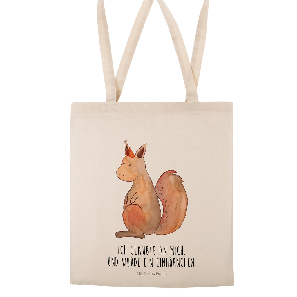 Tragetasche Einhörnchen Glaube Beuteltasche, Beutel, Einkaufstasche, Jutebeutel, Stoffbeutel, Einhorn, Einhörner, Einhorn Deko, Pegasus, Unicorn, Einhörnchen, Eichhörnchen, Eichhorn