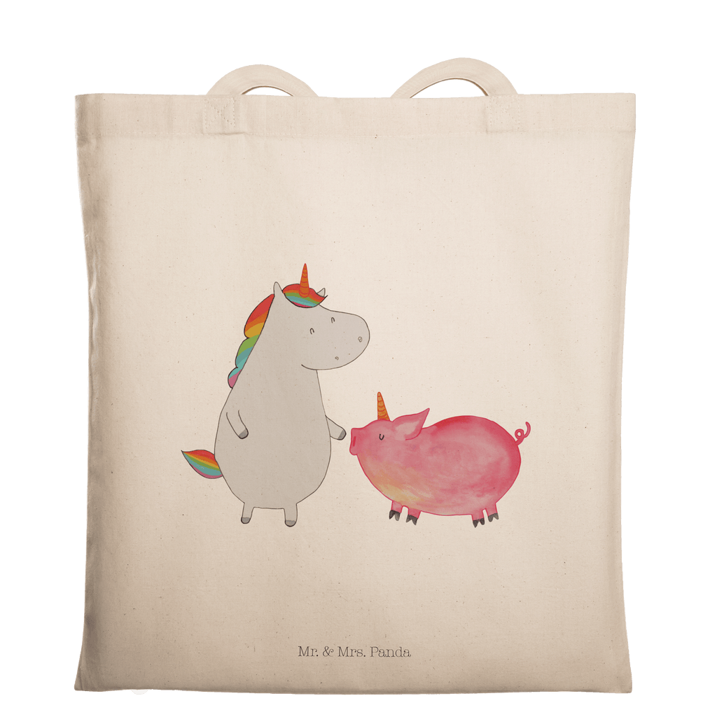 Tragetasche Einhorn + Schweinhorn Beuteltasche, Beutel, Einkaufstasche, Jutebeutel, Stoffbeutel, Einhorn, Einhörner, Einhorn Deko, Pegasus, Unicorn, Freundschaft, Schweinhorn, Schwein, Freundin, Schweinchen