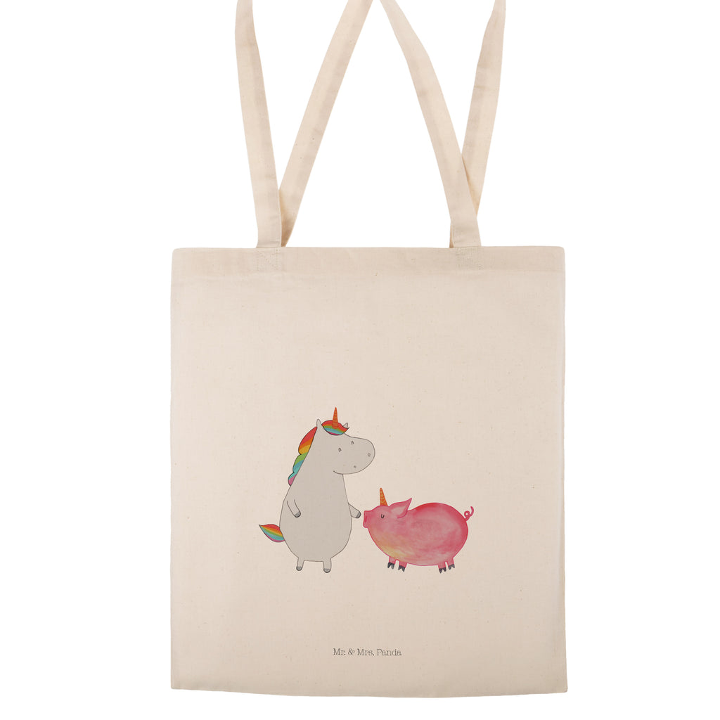 Tragetasche Einhorn + Schweinhorn Beuteltasche, Beutel, Einkaufstasche, Jutebeutel, Stoffbeutel, Einhorn, Einhörner, Einhorn Deko, Pegasus, Unicorn, Freundschaft, Schweinhorn, Schwein, Freundin, Schweinchen