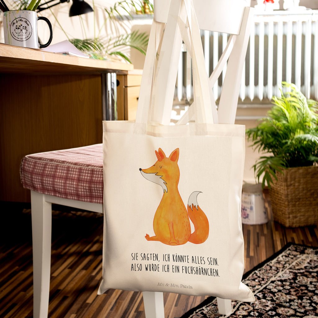 Tragetasche Fuchshörnchen Beuteltasche, Beutel, Einkaufstasche, Jutebeutel, Stoffbeutel, Einhorn, Einhörner, Einhorn Deko, Pegasus, Unicorn, Fuchs, Unicorns, Fuchshörnchen, Fuchshorn, Foxycorn, Füchse