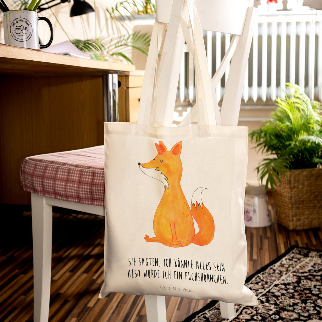 Tragetasche Fuchshörnchen Wunsch Beuteltasche, Beutel, Einkaufstasche, Jutebeutel, Stoffbeutel, Einhorn, Einhörner, Einhorn Deko, Pegasus, Unicorn, Fuchs, Unicorns, Fuchshörnchen, Fuchshorn, Foxycorn, Füchse