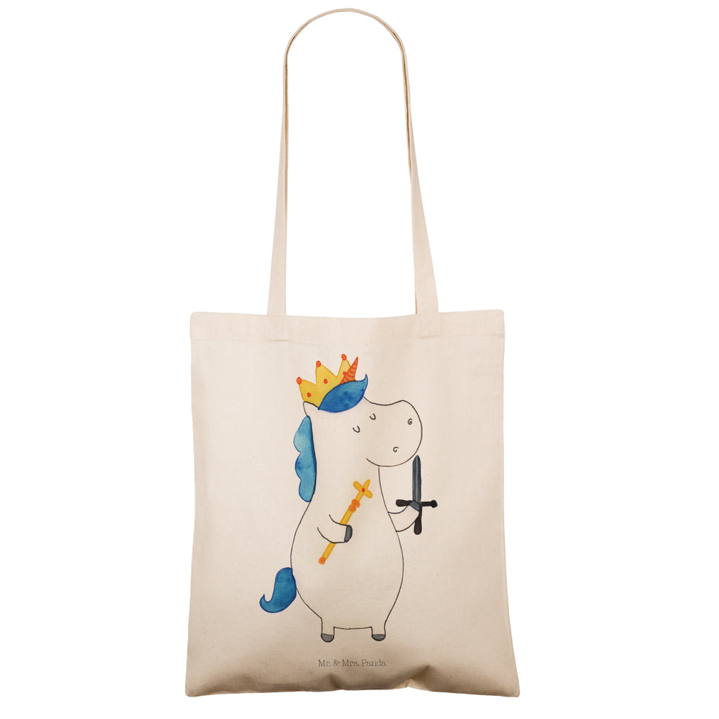 Tragetasche Einhorn König mit Schwert Beuteltasche, Beutel, Einkaufstasche, Jutebeutel, Stoffbeutel, Einhorn, Einhörner, Einhorn Deko, Pegasus, Unicorn, König, Ritter, Mittelalter