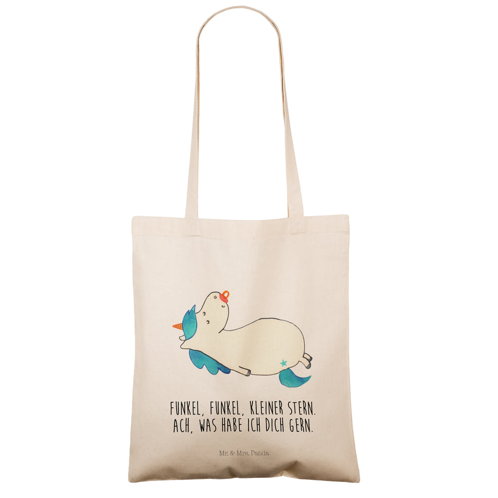 Tragetasche Einhorn Schnullie Beuteltasche, Beutel, Einkaufstasche, Jutebeutel, Stoffbeutel, Einhorn, Einhörner, Einhorn Deko, Pegasus, Unicorn, Baby, Kleinkind, Geburt, Geburtstag, Säugling, Schnuller, Geschenk Geburt, Mutter, Mama