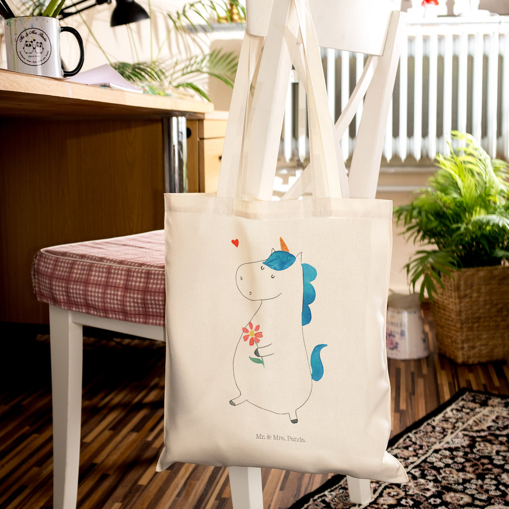 Tragetasche Einhorn Spaziergang Beuteltasche, Beutel, Einkaufstasche, Jutebeutel, Stoffbeutel, Einhorn, Einhörner, Einhorn Deko, Pegasus, Unicorn, Glitzer, Blumen, Spaziergang, Motivation, Gute Laune, Freude, Freundin, Mutter, Schwester