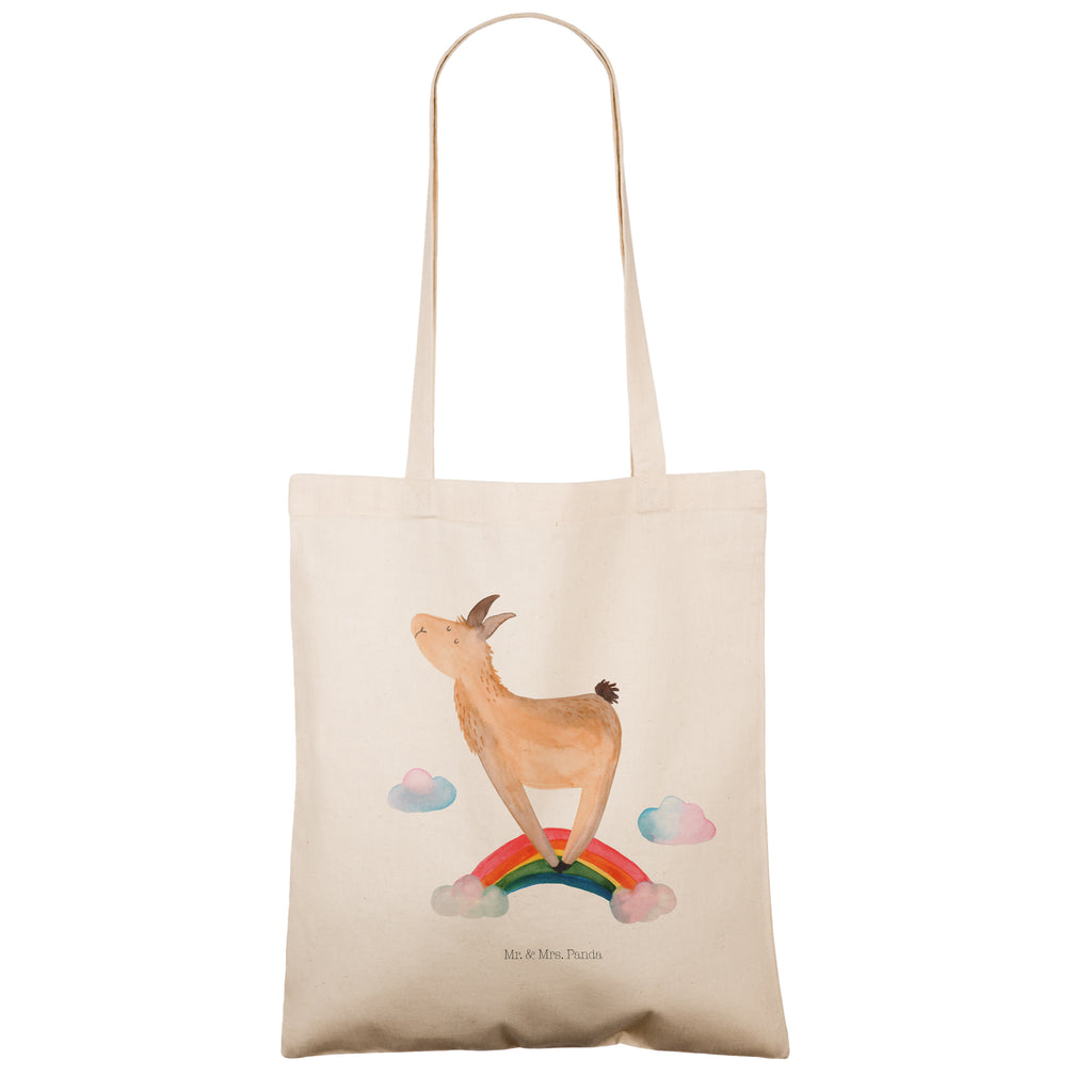 Tragetasche Lama Regenbogen Beuteltasche, Beutel, Einkaufstasche, Jutebeutel, Stoffbeutel, Lama, Alpaka, Lamas, Regenbogen, Haters gonna hate, Haters, Selbstständig, Außenseiter, Schule, Abi, Hobby, Wolkenland, Freiheit