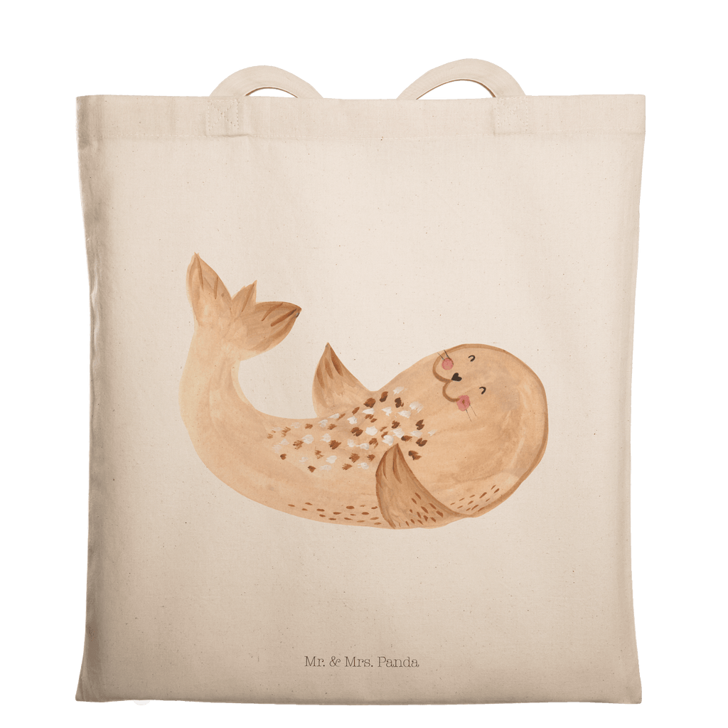 Tragetasche Robbe liegend Beuteltasche, Beutel, Einkaufstasche, Jutebeutel, Stoffbeutel, Tiermotive, Gute Laune, lustige Sprüche, Tiere, Robbe, Robben, Seehund, Strand, Meerestier, Ostsee, Nordsee, Lachen, Freude