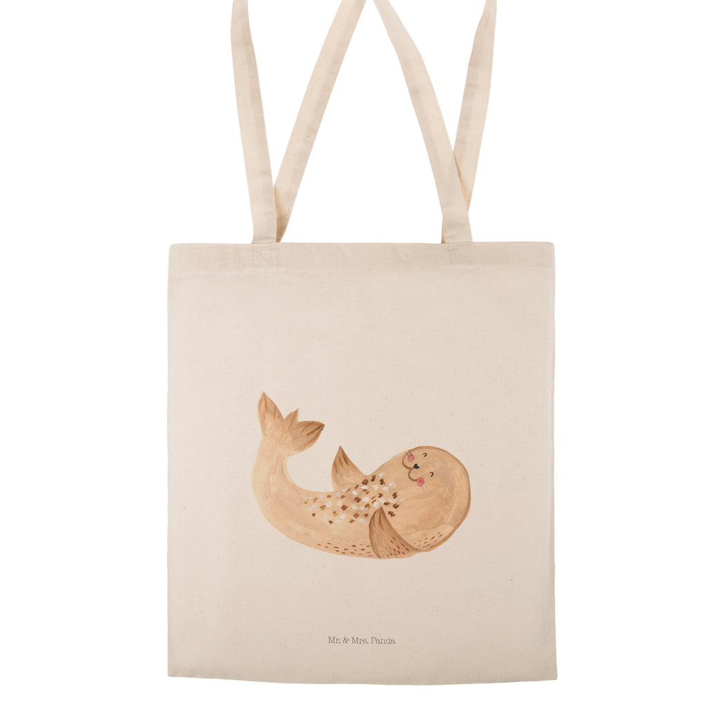 Tragetasche Robbe liegend Beuteltasche, Beutel, Einkaufstasche, Jutebeutel, Stoffbeutel, Tiermotive, Gute Laune, lustige Sprüche, Tiere, Robbe, Robben, Seehund, Strand, Meerestier, Ostsee, Nordsee, Lachen, Freude