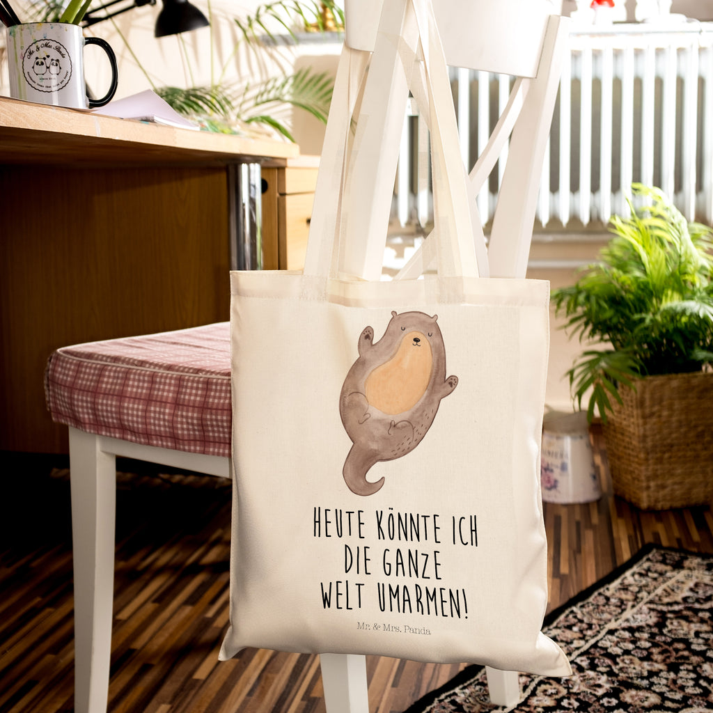 Tragetasche Otter Umarmen Beuteltasche, Beutel, Einkaufstasche, Jutebeutel, Stoffbeutel, Otter, Fischotter, Seeotter, Otter Seeotter See Otter
