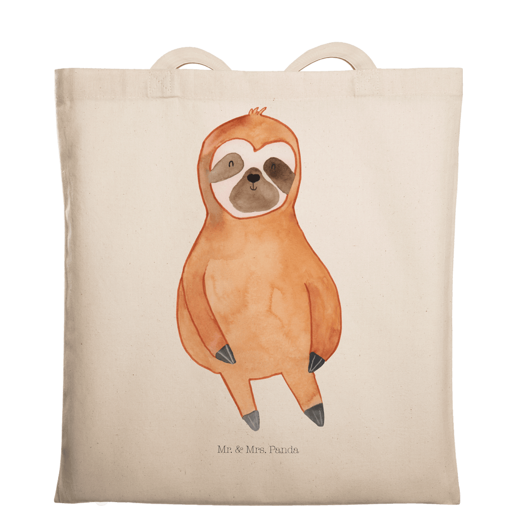 Tragetasche Faultier Zufrieden Beuteltasche, Beutel, Einkaufstasche, Jutebeutel, Stoffbeutel, Faultier, Faultier Geschenk, Faultier Deko, Faultiere, faul, Lieblingstier, Pause, relaxen, Glück, glücklich, zufrieden, happy, Zufriedenheit, Gelassenheit, Ruhe, Frieden